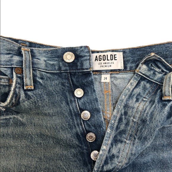 Agolde Denim Distressed Shorts - Picture 1 of 3